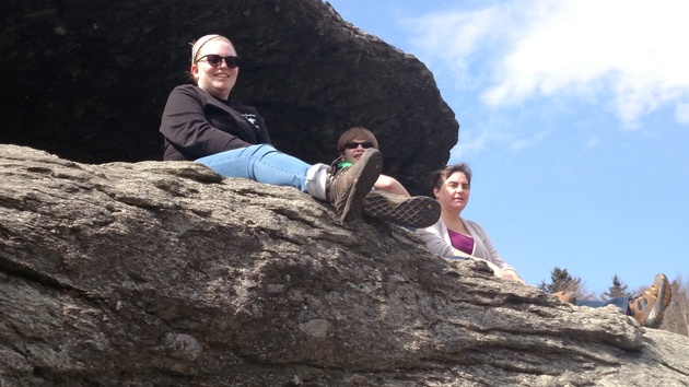 Mom and kids on Split Rock